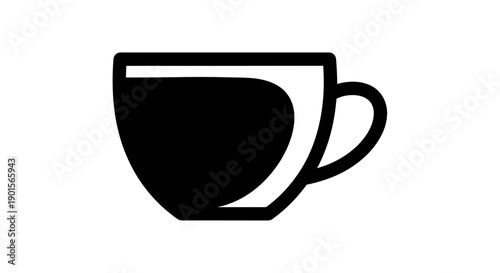 Black coffee cup graphic illustration