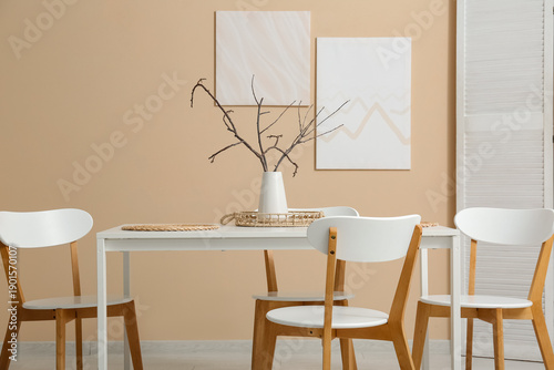 Interior of dining room wit...
