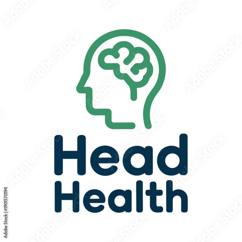 A logo for a mental health organization called Head Health with a green brain icon