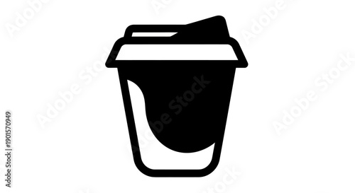 Black coffee cup graphic illustration