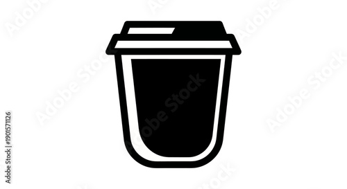 Black coffee cup graphic illustration