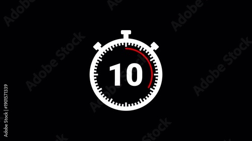 15 second countdown with alpha channel. 4K video countdown timer
