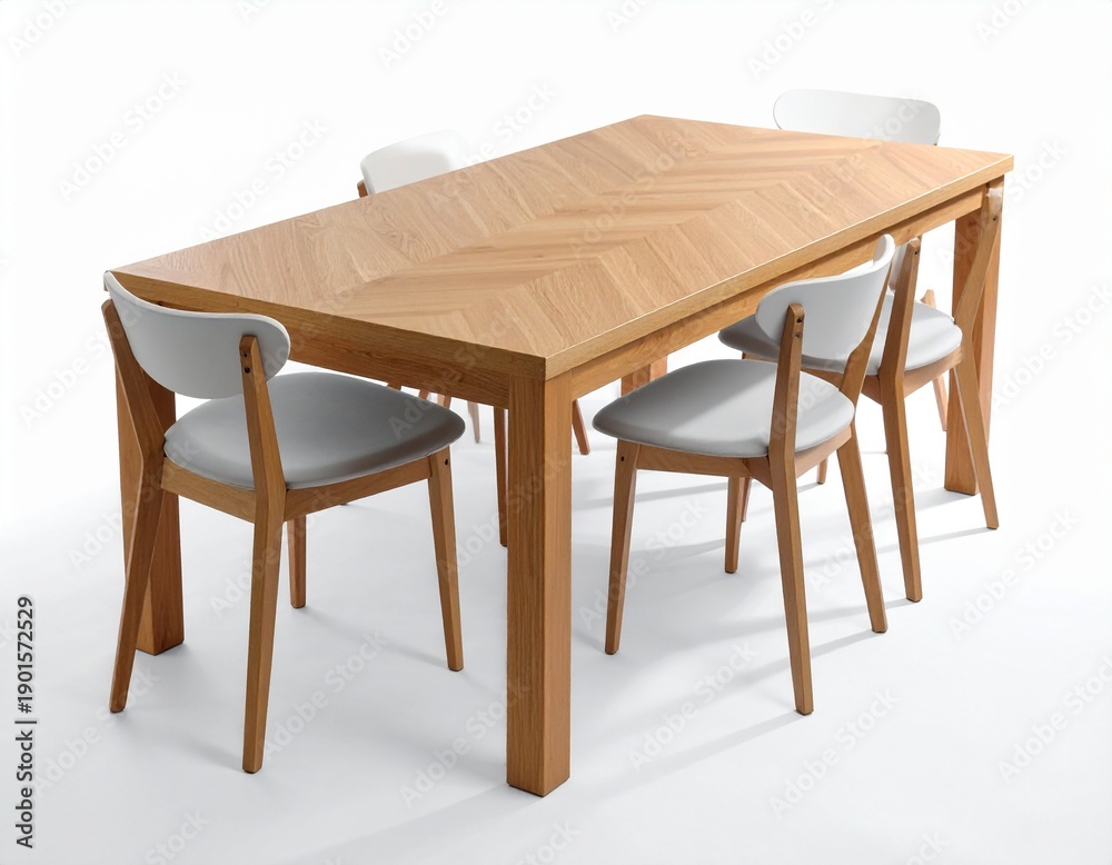 Fototapeta premium Modern dining table isolated on white
