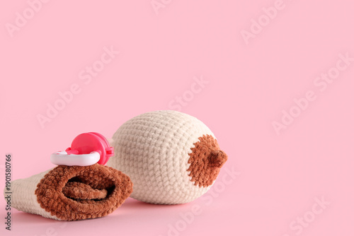 Knitted model of female bre...