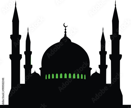 The image captures the essence of a mosque, blending cultural symbolism with artistic representation, making it suitable for a variety of uses, from educational materials to decorative purposes.