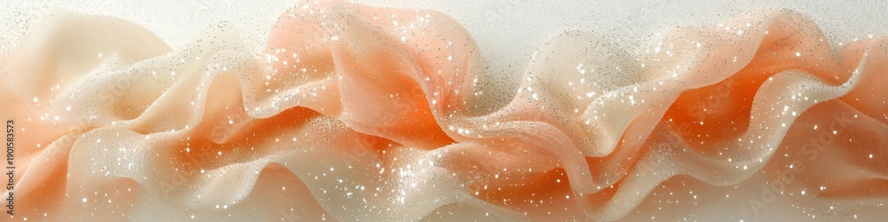 Fototapeta premium Elegant Pink Flowing Lines with Shimmering Particles on a Soft Airy Background Texture for Romance