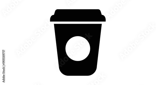 Black coffee cup icon isolated