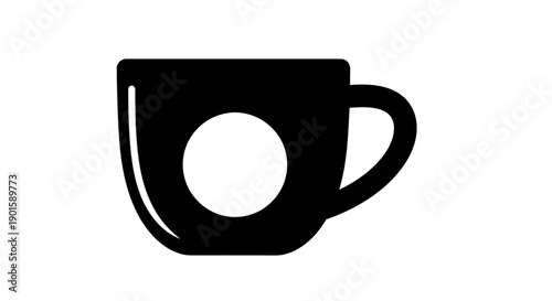 Black coffee cup icon isolated
