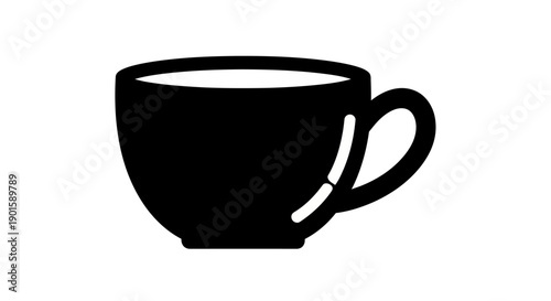 Black coffee cup icon isolated