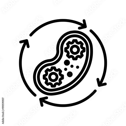 Biological Processing line icon  Vector Illustration 