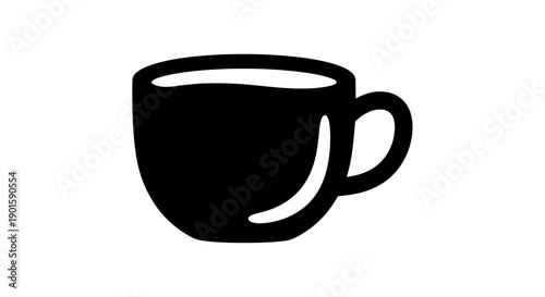 Black coffee cup icon isolated