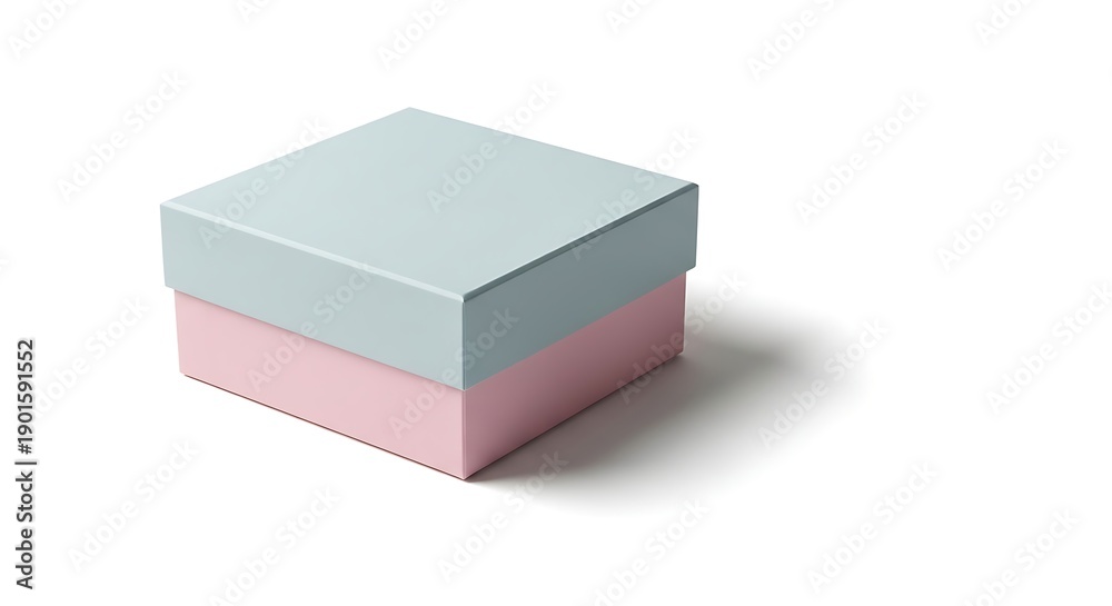 Fototapeta premium Gift box isolated on white background with clean shadow. Minimalist composition, no branding, perfect for birthday, holiday, surprise, shopping, and celebration stock photo design.