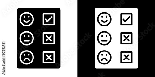 Feedback Form Icon Set White Glyph Style Collection
