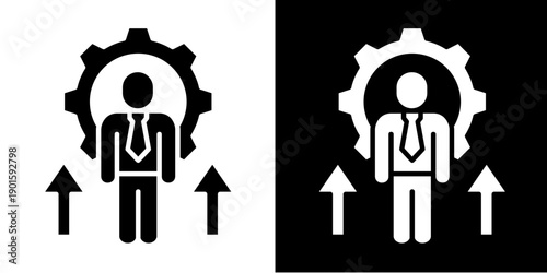 Personal Development Icon Set White Glyph Style Collection
