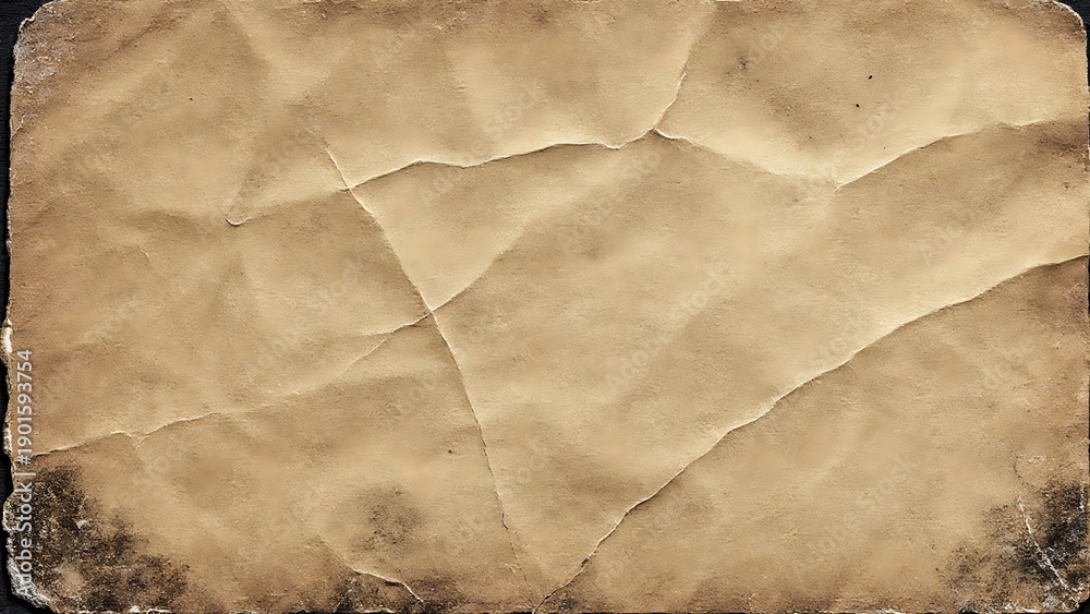 Fototapeta premium Vintage paper grunge background with cracked folds and timeworn imperfections.