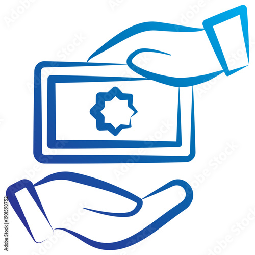 Almsgiving Gradient Hand Drawn Icon, Mini Illustration For Modern Concept, Print, Ui, Ux Kit, Web And App Development. Vector Related To Ramadan, Eid Al-Fitr, Eid Al-Adha And More