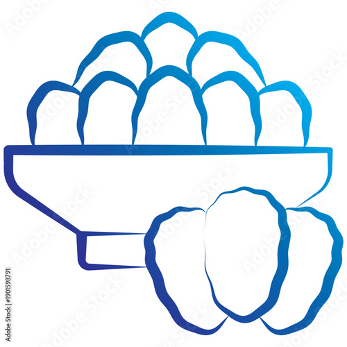 Dates Gradient Hand Drawn Icon, Mini Illustration For Modern Concept, Print, Ui, Ux Kit, Web And App Development. Vector Related To Ramadan, Eid Al-Fitr, Eid Al-Adha And More