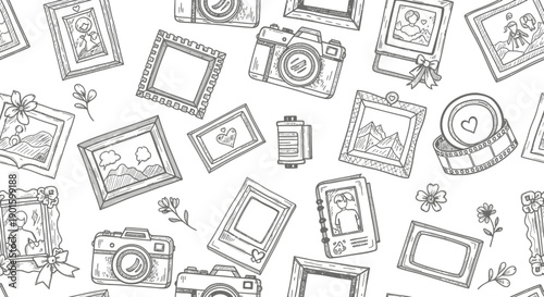 Creative Sketches, Art Frames, Photography Elements, Graphic Design, Artistic Background, Outline Style