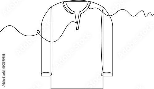 one line art Tunic vector illustration. line art, one continuous line, simple, hand drawn and sketch style. for icons, symbols, signs or logos. PNG