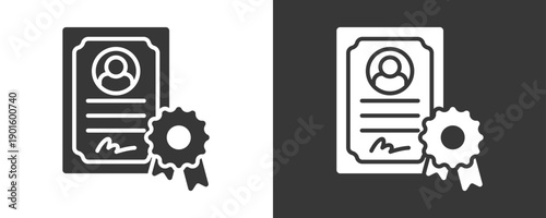 Certificate Icon Set Vector Collection Isolated In Black And White