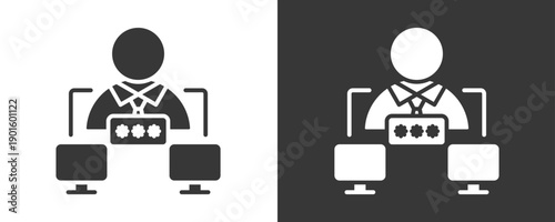 User Authentication Icon Set Vector Collection Isolated In Black And White