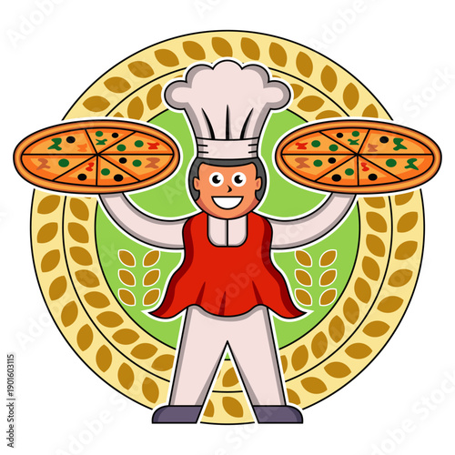 Pizza Chef Mascot Design