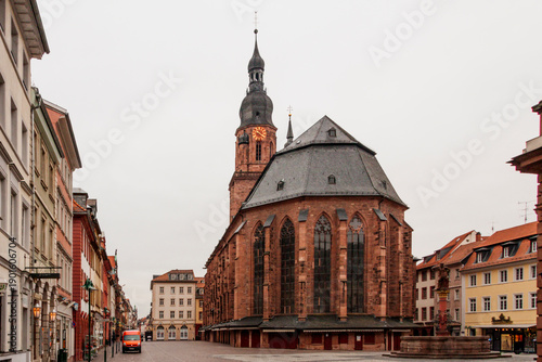 Church of the Holy Spirit (Heiliggeistkirche) in the market square of Heidelberg, Baden-Württemberg, Germany