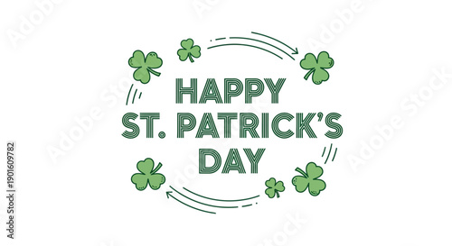 St Patricks Day Greeting with Shamrocks.