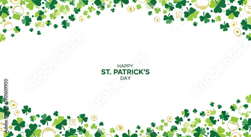 St Patricks Day Shamrocks Border Design.