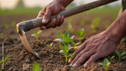Vászonkép planting a plant