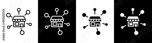 Franchise white icon set design