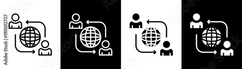 Outsourcing white icon set design