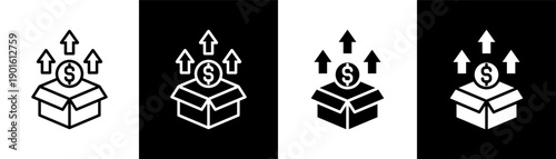 Upselling white icon set design