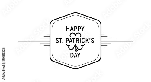 St Patricks Day Badge with Shamrock.