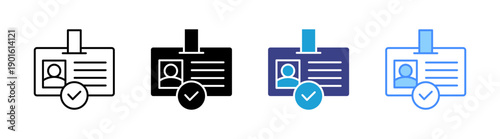 Identity Card icon set multiple style collection