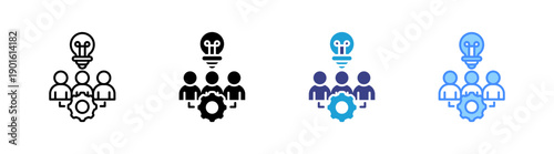 Brainstorming  icon set multiple style collection