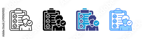 Assessment icon set multiple style collection