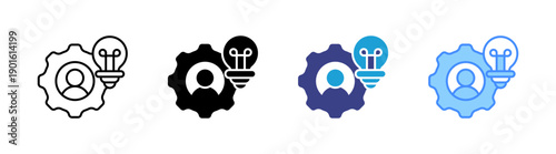 Inventor icon set multiple style collection