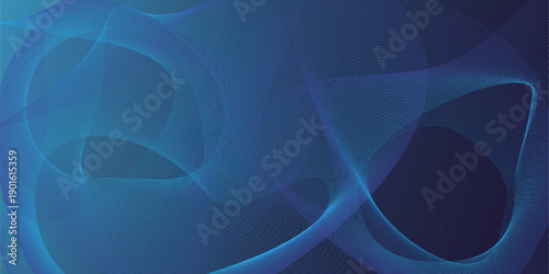 Dark blue abstract background, vector wave of flowing particles, curvy lines of dots in motion, technology and science theme, Medical background concept. Innovation pattern. Vector illustration.