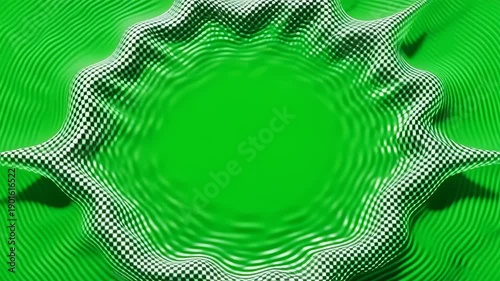 Abstract White Starburst Pulsating and Radiating on Green Screen