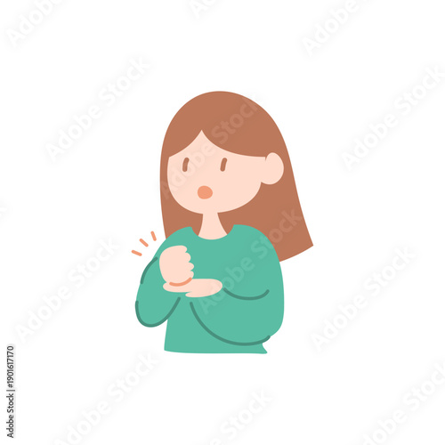 納得する女性のベクターイラスト