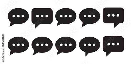Chat bubble icons with three dots representing typing or message processing status symbols