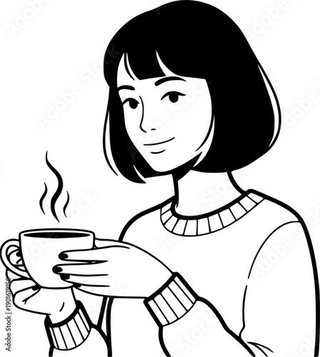 girl drinking tea