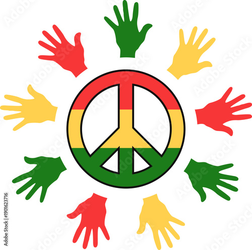 Rasta Peace Sign Hands