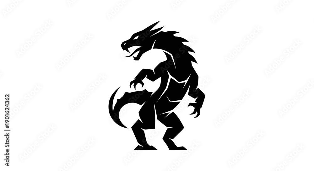 Fototapeta premium Black dragon silhouette design