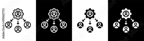 stakeholder white icon set design