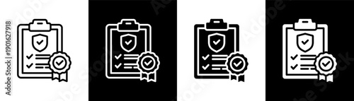 assurance white icon set design