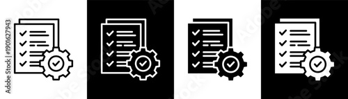 standard operating procedure white icon set design