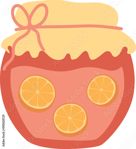 Homemade orange jam jar