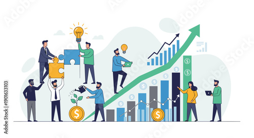 Business People Working on Financial Graph.